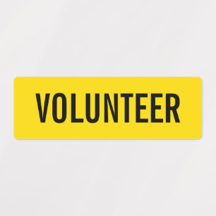 Etiquetas Crachá Voluntário Amarelo