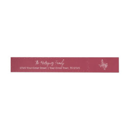 Etiquetas Cranberry Red Joy Holiday Leaves Texas Shape