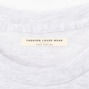 Etiquetas Creme Business Name Clothing Marca Tecido Iron On