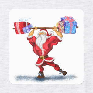 Etiquetas Criador de Porcos Papai Noel com presentes de Nata