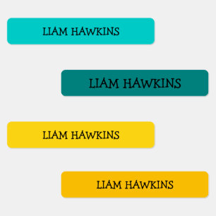 Etiquetas Crianças com Nome de Vestuário Simples e Coloridas