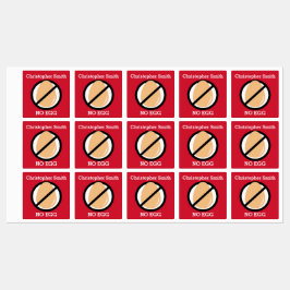 Etiquetas Crianças Personalizadas Símbolo de Alergia do Ovo