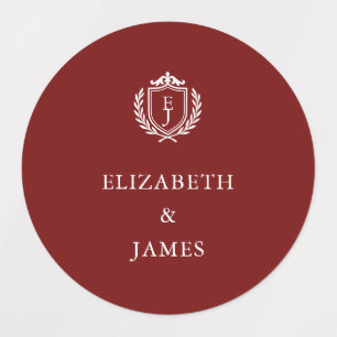 Etiquetas Crista de Borgonha Casamento Iniciales Personaliza