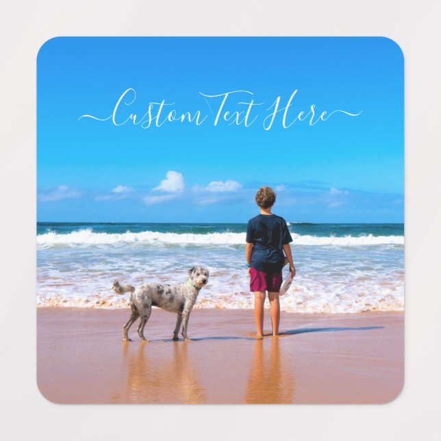 Etiquetas Custom Photo and Text - Your Own Design - My Pet   (Design 3)