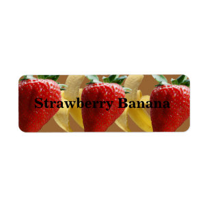 Etiquetas customizáveis da banana da morango