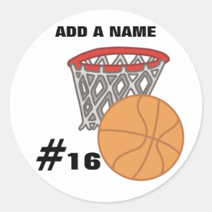 Etiquetas customizáveis do basquetebol