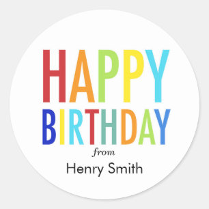 Etiquetas customizáveis do feliz aniversario para