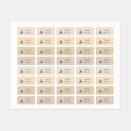 Etiquetas Cute Kitten with Backpack Neutral Clothes