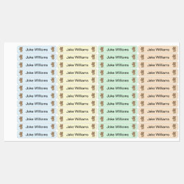 Etiquetas Cute Teddy Bear Kids' Name Clothing School Labels