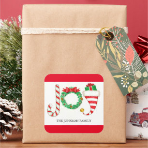 Etiquetas da aguarela do Natal da alegria