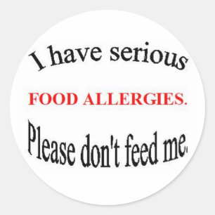 Etiquetas da alergia de comida