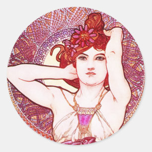 Etiquetas da ametista de Alphonse Mucha