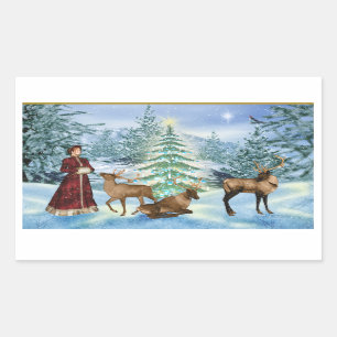 Etiquetas da cena do inverno do Natal do Victorian