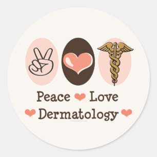 Etiquetas da dermatologia do amor da paz