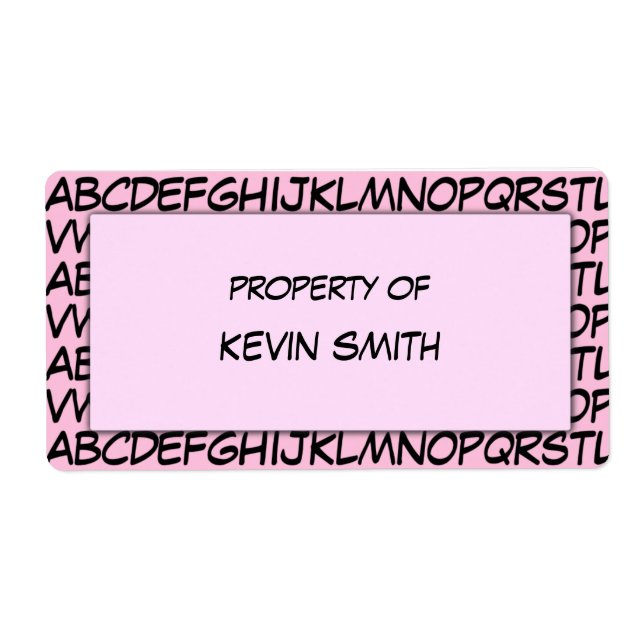 Etiquetas da Escola de Alfabeto (Frente)