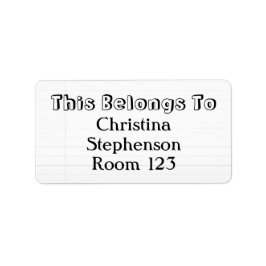 Etiquetas da Escola Personalizadas de Nomes