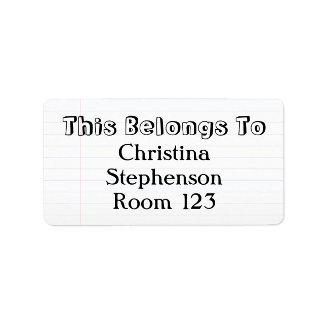 Etiquetas da Escola Personalizadas de Nomes (Frente)