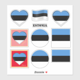 Etiquetas da Estônia e bandeira estônia, Coração/e