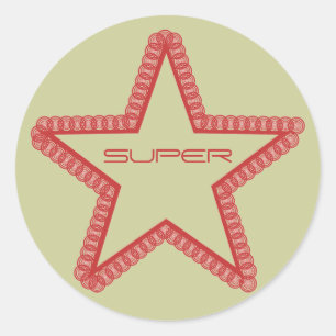 Etiquetas da estrela mundial do Grunge, vermelhas