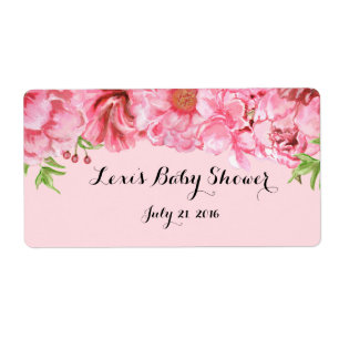 Etiquetas da garrafa de água da peônia