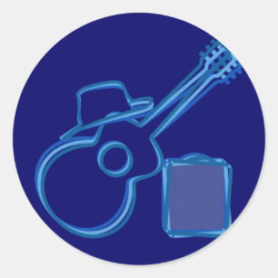 Etiquetas da guitarra dos azuis