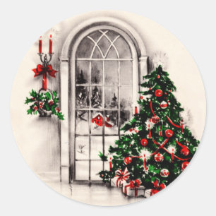 Etiquetas da janela do natal vintage