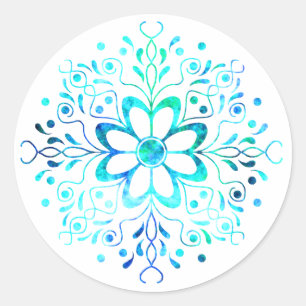 Etiquetas da mandala da flor