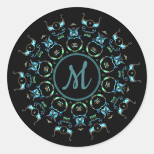Etiquetas da mandala da pérola de turquesa do