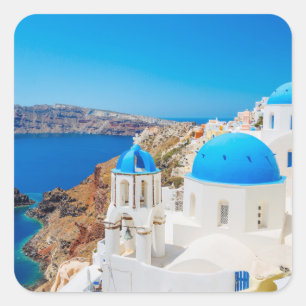 Etiquetas da piscina da ilha de Santorini do