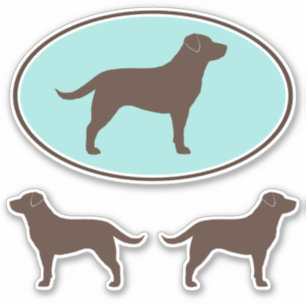 Etiquetas da silhueta de labrador retriever do