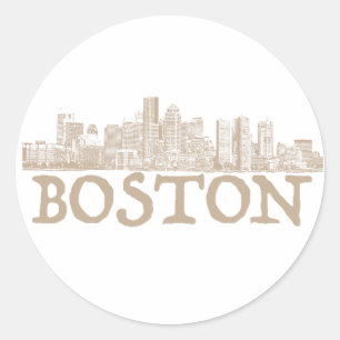 Etiquetas da skyline da cidade de Boston