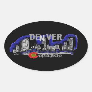 Etiquetas da skyline de Denver Colorado