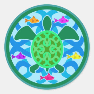 Etiquetas da tartaruga de mar verde
