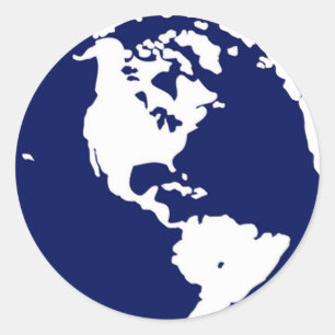 Etiquetas da terra do planeta em azul e em branco