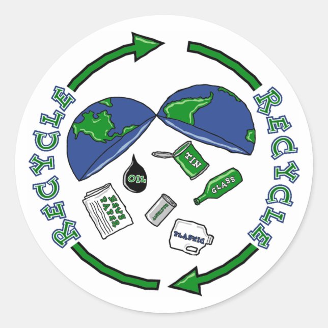 Etiquetas da Terra reciclar (Frente)