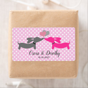 Etiquetas Dachshund Wedding Gift Personalizam