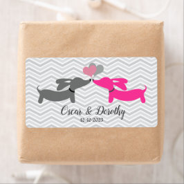 Etiquetas Dachshund Wedding Gift Personalizam