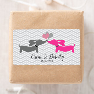 Etiquetas Dachshund Wedding Gift Personalizam