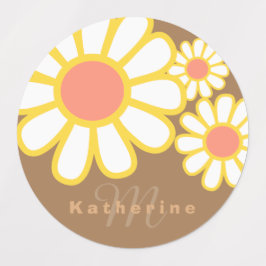 Etiquetas Daisy Simple Brown Monograma