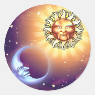 Etiquetas das caras de Sun & de lua