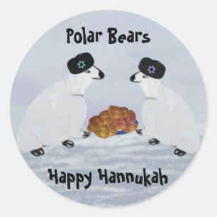 Etiquetas das noites de Hannukah dos ursos polares