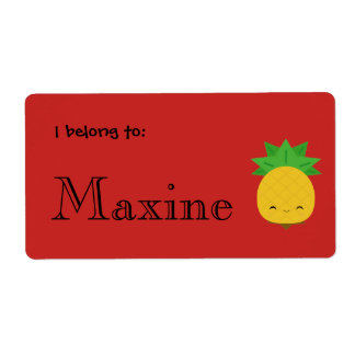 Etiquetas de abacaxi vermelho-claro