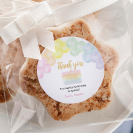 Etiquetas de adesivo de Aniversário do Pastel Rain