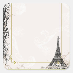 Etiquetas de adesivos em torre Eiffel