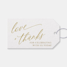Etiquetas de Agradecimento de Casamento Elegantes 