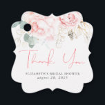 Etiquetas de Agradecimento Elegantes Florais Rosa<br><div class="desc">Etiquetas de agradecimento de flores de rosa rosa</div>