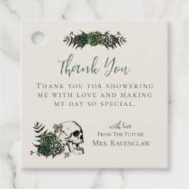 Etiquetas de Agradecimento Floral de Marfim Caveir