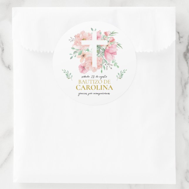 Etiquetas de agradecimiento para bautização (Bolsa)