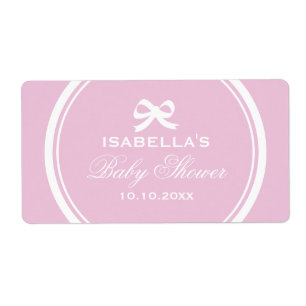Etiquetas de água chá de fraldas cor-de-rosa paste