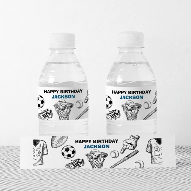 Etiquetas de água desportiva (Sports water bottle label)